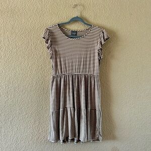 Olivia Rae Brown and White Striped Top